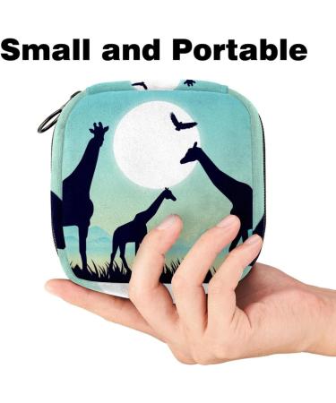 Women's Binding-Up Bag | Portable Period & Tampon Bag | Menstrual Cup Pocket | Breastfeeding Document Organizer | Night Scene Wild Animals Design - Buy Online on GoSupps.com