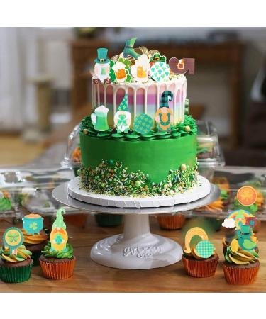 St Patrick's Day Cupcake Toppers Stickers Multi-pieces Cake Decorations Shamrock Theme Party Favors Supplies Various Shapes and Patterns (B) - Buy Online on GoSupps.com
