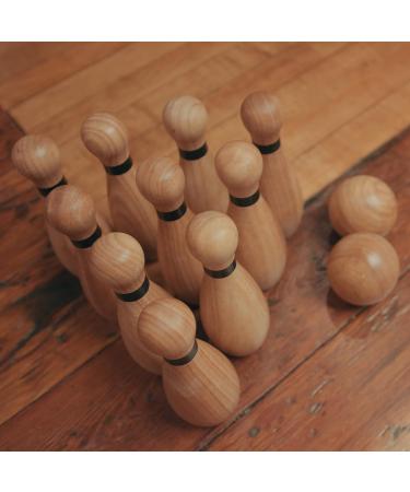 Get Out! Wooden Bowling Set - 12pc Lawn Bowling and Skittle Ball Games for Family Fun - Buy Online on GoSupps.com