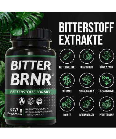 Bitter Brnr Bitter Fabrics Formula & Metabolism Complex | 120 Capsules | Vitamin B2 & Digestive Enzymes | International Shipping - Buy Online on GoSupps.com