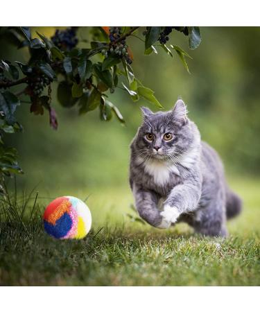 20 Pcs Assorted Color Cat Pom Pom Balls - Small Plush Kitty Toys for Cat and Kitten - 1.6 Inch Diameter - Buy Online on GoSupps.com