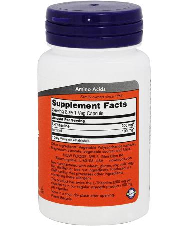 Now Foods L-Theanine 200 Mg 60 Veg Caps - Pack of 2 | Natural Stress Support - Buy Online on GoSupps.com