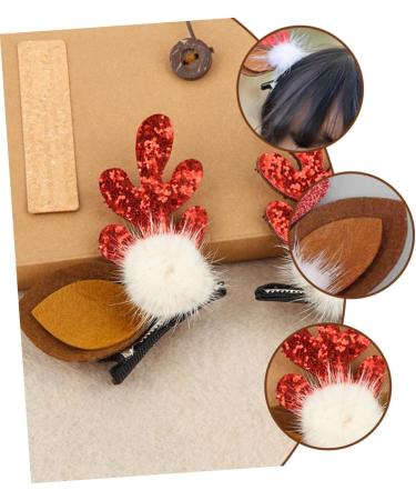 minkissy 4 Pairs Christmas antler hair barrettes for girls hair accessories for hair accessory for girls reindeer cosplay costume antlers headdress reindeer cosplay clip Xmas Hair Clip - Buy Online on GoSupps.com