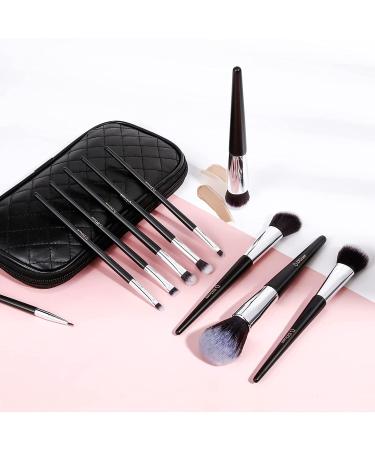 Ducare 10-Piece Professional Makeup Brush Set | Premium Synthetic Brushes with Cosmetic Bag | Travel-Friendly Black Makeup Brushes - Buy Online on GoSupps.com