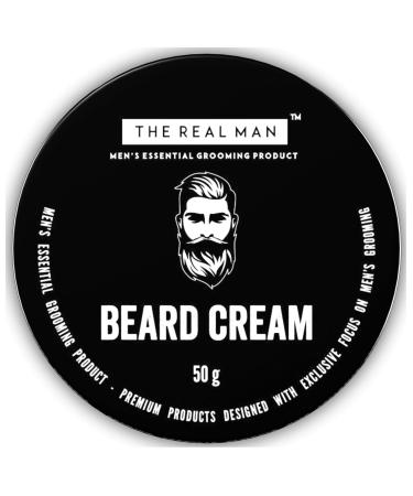 THE REAL MAN Moisturizing Beard Cream 50g. with Extract of Aleo Vera & Virgin Coconut Oil. (Pack of 1)