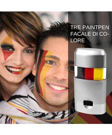  Xinhuju Flag Face Paint Stick | Yellow Red Black Stick Paint | Makeup Stick Pastel Face Paints Black Eye for Softball Players for tru - Buy Online on GoSupps.com