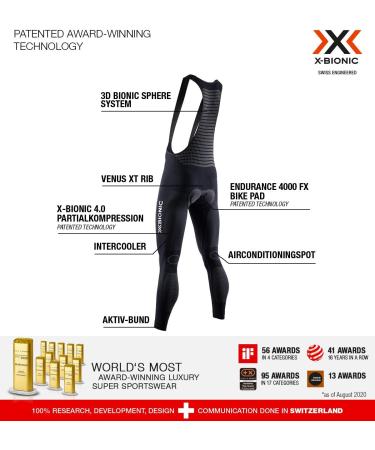 X-Bionic Men's Invent 4.0 Bib Shorts L B036 Black/Charcoal - Premium Cycling Gear for Ultimate Comfort & Performance - Buy Online on GoSupps.com