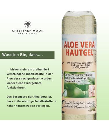 Cristinenmoor Organic Aloe Vera Gel 250ml - Vegan After Sun Care for Face & Body - Soothing Nourishing Moisture for Dry Stressed Skin & Sunburn - Buy Online on GoSupps.com