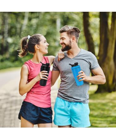 Rocky & Chao 900ml Stainless Steel Protein Shaker - Blue Sports Mug with Ball for Fitness & Egg Whites - Buy Online on GoSupps.com