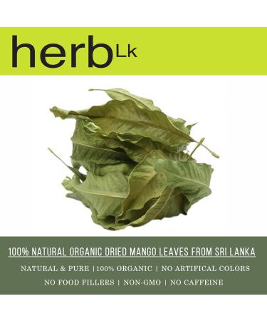 HerbLk Dried Mango Leaves Herbal Tea 25+ Leaves (15g / 0.5 Oz) Hoja De Mango Entera No Additives No Caffeine Vegan Non GMO Organic 100% Natural Delicious from Sri Lanka - Buy Online on GoSupps.com