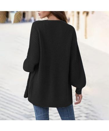 Gefomuofe Cardigans for Women Long Sleeve Cardigan for Women Pocket Jacket Cardigan Women's Blazer Cardigan Outerwear Elegant Shoulder Jacket Top Casual Top Black M - Buy Online on GoSupps.com