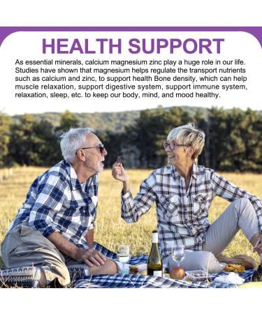 (2 Pack) Sugar Free Calcium Magnesium Zinc Gummies, Calcium Magnesium 2:1, Contains Magnesium Glycinate, Vitamin D3, Sea Moss, for Bones, Muscles, Calm Mood & Sleep Support, Vegan, 120 Gummies Sweet Elderberry 60 Count (Pac  - Buy Online on GoSupps.com