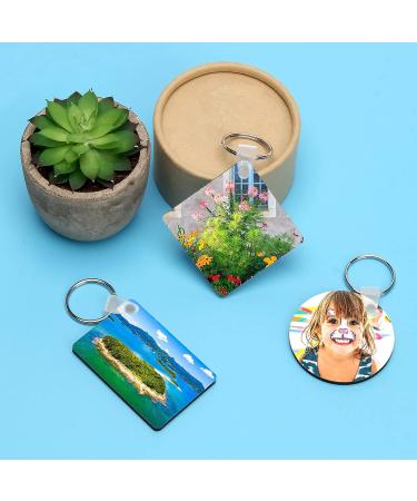 30PCS Coolrunner Sublimation Blank Keychain Set - Double-Sided DIY MDF Keychain (Square, Round, Rectangle) - Buy Online on GoSupps.com