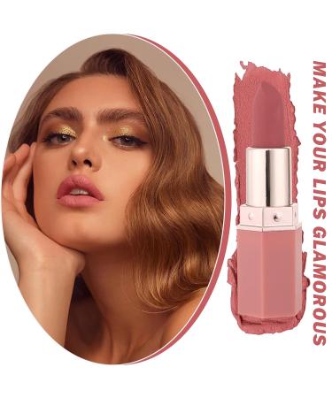 2PCS Matte Nude Lipstick - Long-Lasting Waterproof Velvet Gloss | Natural Moisturizing Labiales for Women & Girls - Honey Peach #01 - Buy Online on GoSupps.com