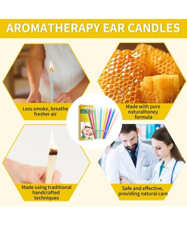 Ear Candles 20pcs Ear Wax Remover Natural Ear Candls Beeswax Candling Cones with 10 Protective Disks for Health Care of Blocked Ears - Buy Online on GoSupps.com