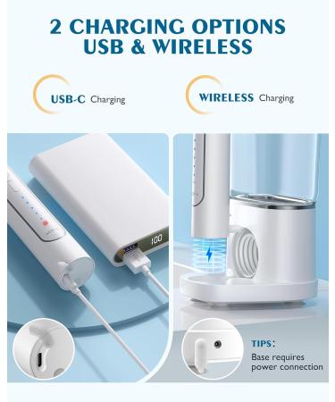 AGPTEK Electric Toothbrush & Water Flosser Combo | 3 Modes Cordless Oral Cleaner | IPX7 Waterproof | Ideal for Teeth Gums & Braces | 500ml Water Tank - Buy Online on GoSupps.com