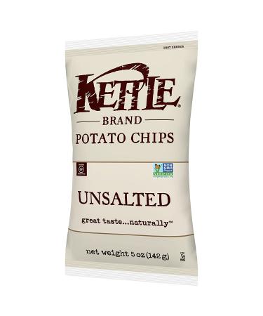 Kettle Brand Unsalted Potato Chips 5oz (15 Pack) - Healthy Snack Option - Buy Online on GoSupps.com