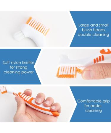 Set of 3 Ergonomic Double-Sided Denture Toothbrushes | Soft Bristles for Versatile Cleaning - Buy Online on GoSupps.com