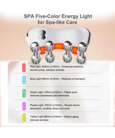 Electric Gua Sha Facial Tools Heated Gua Sha Tools with 5 LED Lights Red Light Face Massager Vibration Device 8 Metal Roller for Face Back Leg and Body big - Buy Online on GoSupps.com