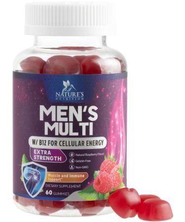 Multivitamin for Men - Complete Daily Mens Multivitamin Gummies with Vitamin D B Vitamins Zinc & More - Energy Memory Focus & Immune Health Support - 13 Essential Vitamins & Minerals - 60 Capsules
