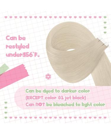 Youngsee Tape Extensions - Real Hair 30cm Platinum Blonde #60A - 30g Tape-In Extensions for Hair Recovery - Buy Online on GoSupps.com