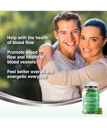 Ginkgo Biloba 120mg Gummies - Organic Brain Boost & Blood Circulation Support - Vegan & Non-GMO - 60 Chewables - Buy Online on GoSupps.com
