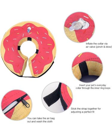 Ducomi Inflatable Breakdown Dog & Cat Collar - Relaxation & Freedom of Movement - Prevents Scratches & Bites - XS Pink Donuts - Buy Online on GoSupps.com