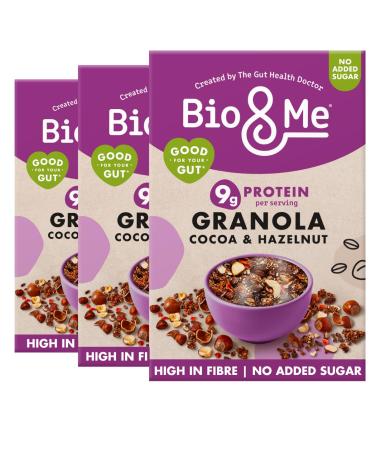 Bio&Me Bio&Me Pack of 3 cocoa hazelnut granola (3 x 360g) - Vegan high in fiber no added sugar cereal