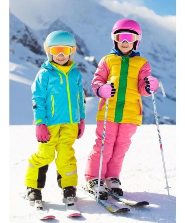 Kids Winter Waterproof Ski Gloves 2 Pairs for Cold Weather - Purple Red - 3-6 Years - Buy Online on GoSupps.com