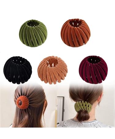 Wyhhh bird nest hair clip expandable including bird stormy ponytail holder hair clips lazy birds nest plate hairpin vintage geometric retractable hair loops