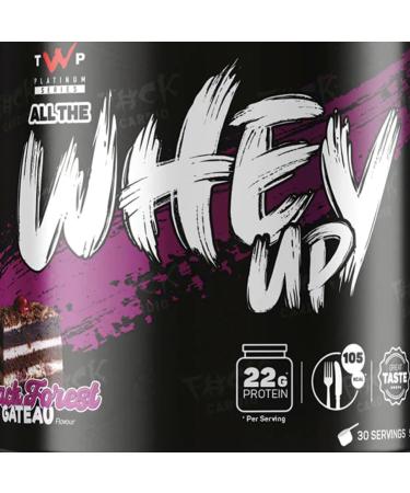 TWP Nutrition Platinum Series All The Whey Up Protein Powder Shake 23g Whey Protein Low Fat Low Carbs 2.1kg/900g & 70/30 Servings Vegetarian Friendly (Black Forest Gateau 900g) Black Forest Gateau 900g - Buy Online on GoSupps.com