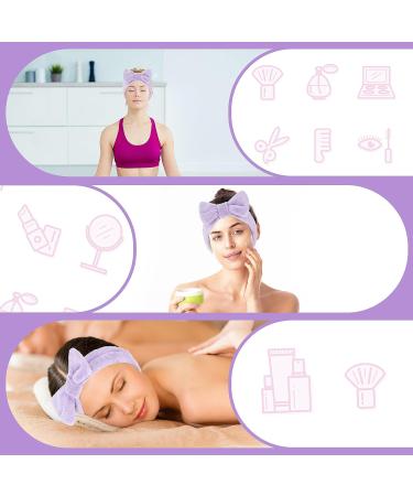 Buy Violet Spa Bowknot Headband for Women - Coral Fleece Makeup Hair Band & Elastic Cosmetic Head Wrap for Skin Care & Shower - Buy Online on GoSupps.com