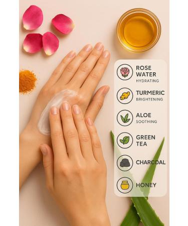 Black Mountain Baer Gentle Daily Facial Cleanser with Botanical Ingredients Rose Water Turmeric Charcoal & Aloe Cream Cleanser with Licorice Root & Vitamin C for Bright Clear Healthy Skin - Buy Online on GoSupps.com