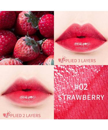 2 Pack Lip Tint Stain Set - Multi-Use Lip and Cheek Tint - Moisturizing Liquid Blush and Lip Paint - High Pigment Vivid Color - Long-Lasting Lipstick - Strawberry & Cherry - Buy Online on GoSupps.com