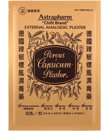 POROUS-CAPSICUM-PLASTER Chilli Brand Pain Patch (3.4 x 4.5) (2 Packs)