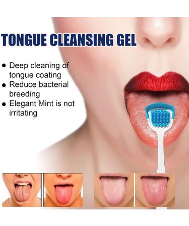 Mint Fresh Tongue Cleaning Gel & Silicone Scraper Set - 50g | Effective Tongue Coating Removal for Adults - Buy Online on GoSupps.com