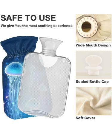 NAANLE Glowing Seepferdchen Hot Water Bottle - 2L Transparent Heat Bag for Pain Relief & Cold Therapy | Ideal for Hands & Feet - Buy Online on GoSupps.com