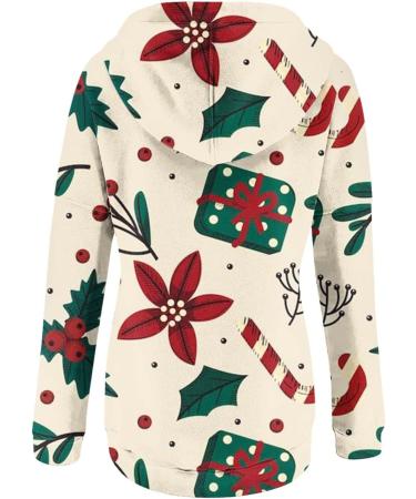 Yihaojia Christmas Hoodies Women Xmas Funny Graphic Print Blouse Tops V Neck Button Up Long Sleeve Holiday Sweatshirt Black#133 Medium - Buy Online on GoSupps.com