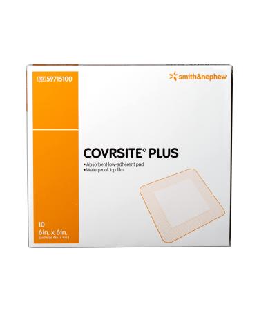 Smith & Nephew 59715000 COVRSITE Plus Cover Dressing Waterproof Dressing for Wounds 4" Width 4" Length