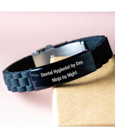 Dental Hygienist Gift Dental Hygienist By Day Ninja By Night Black Glide lock Clasp Bracelet Birthday Unique Gift for Dental Hygienist - Buy Online on GoSupps.com