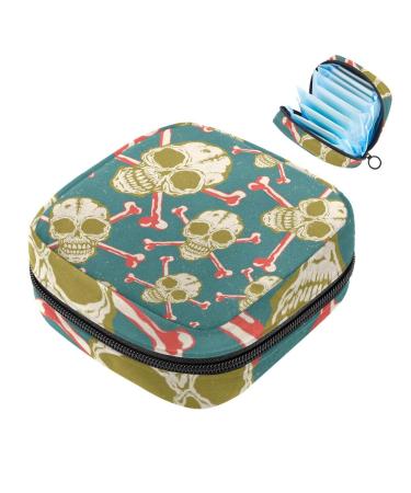 MuooouM women bands storage bags happy Halloween Skull (2) menstrual cup portable women's bandages storage pockets female menstruation first period pocket for teenagers girls color 2