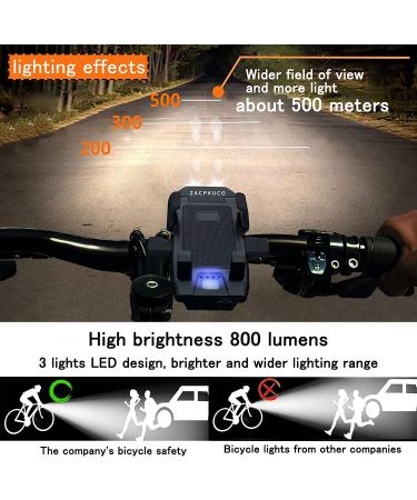3-in-1 Bike Light Set with Phone Mount - USB Rechargeable LED Headlight and Taillight for All Bicycles | 360 Rotation, 3 Modes, Power Bank - Easy to Install - Buy Online on GoSupps.com