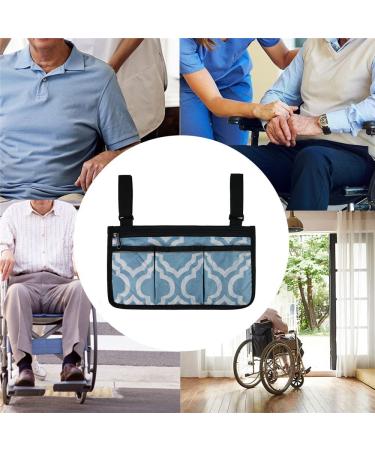 Wheelchair Side Bag with Reflective Stripe - Lightweight Organizer for Adults, Seniors, Handicap - Blue - Buy Online on GoSupps.com