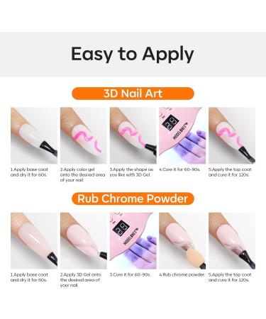 Modelones Sculpture Gel 3D Carving Gels Sculpting Gel Nail Glue for Nail Charms Chrome Nail Powder and Rhinestone 15 g 4 in 1 No Wipe Gel Nail Polish Nail Art Design DIY Nail Painting Manicure - Buy Online on GoSupps.com