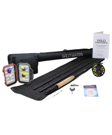 Wild Water Fly Fishing Complete 5/6 Starter Package for Panfish and Bass with Popper Flies