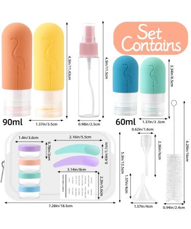 Marforever 16-Piece Silicone Travel Bottle Set | BPA-Free 60/90ml Containers for Shampoo Lotion & Shower Gel | Ideal for International Travel - Buy Online on GoSupps.com