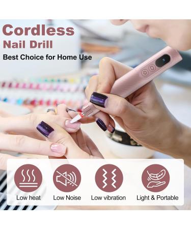 Buy Urbuti Cordless Electric Nail Drill - Portable Rechargeable Nail File for Acrylic & Gel Nails - Professional Manicure & Pedicure Tools - Perfect for Home & Salon (Pink - Buy Online on GoSupps.com