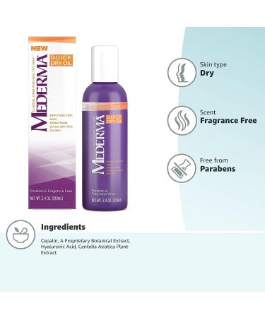 Mederma Quick Dry Oil for Stretch Marks 3.4 Oz - 3.38 Fl Oz | Hydrating Skin Care Treatment - Buy Online on GoSupps.com