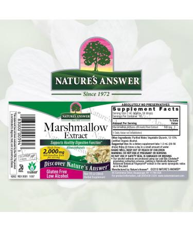 Nature's Answer Marshmallow Root Tincture - 1 oz | Organic Alcohol Extract - Buy Online on GoSupps.com