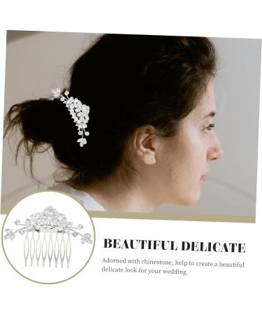Beaupretty Bride Wedding Hair Comb bangs flower side rhinestone hair bridal side for women crystal rhinestones bridal hair combs for wedding decorate lace aluminum alloy Pearl Hair Comb - Buy Online on GoSupps.com